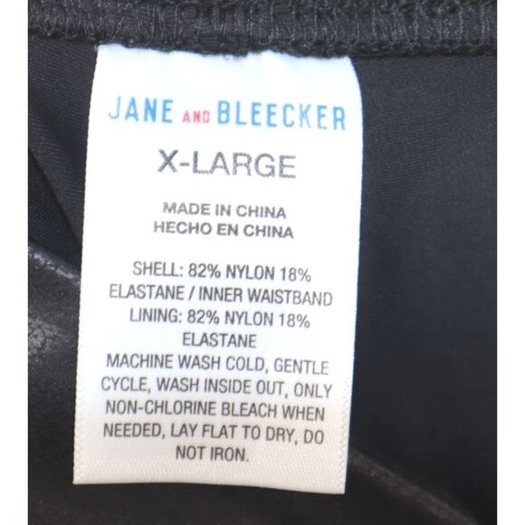 Jane & Bleecker Womens Faux Leather Leggings X-Large Black Nylon & Elastane - Picture 2 of 8